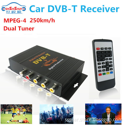 Car DVB-T MPEG-4 Digital TV Tuner Receiver Box (2 tuners) (M-618)